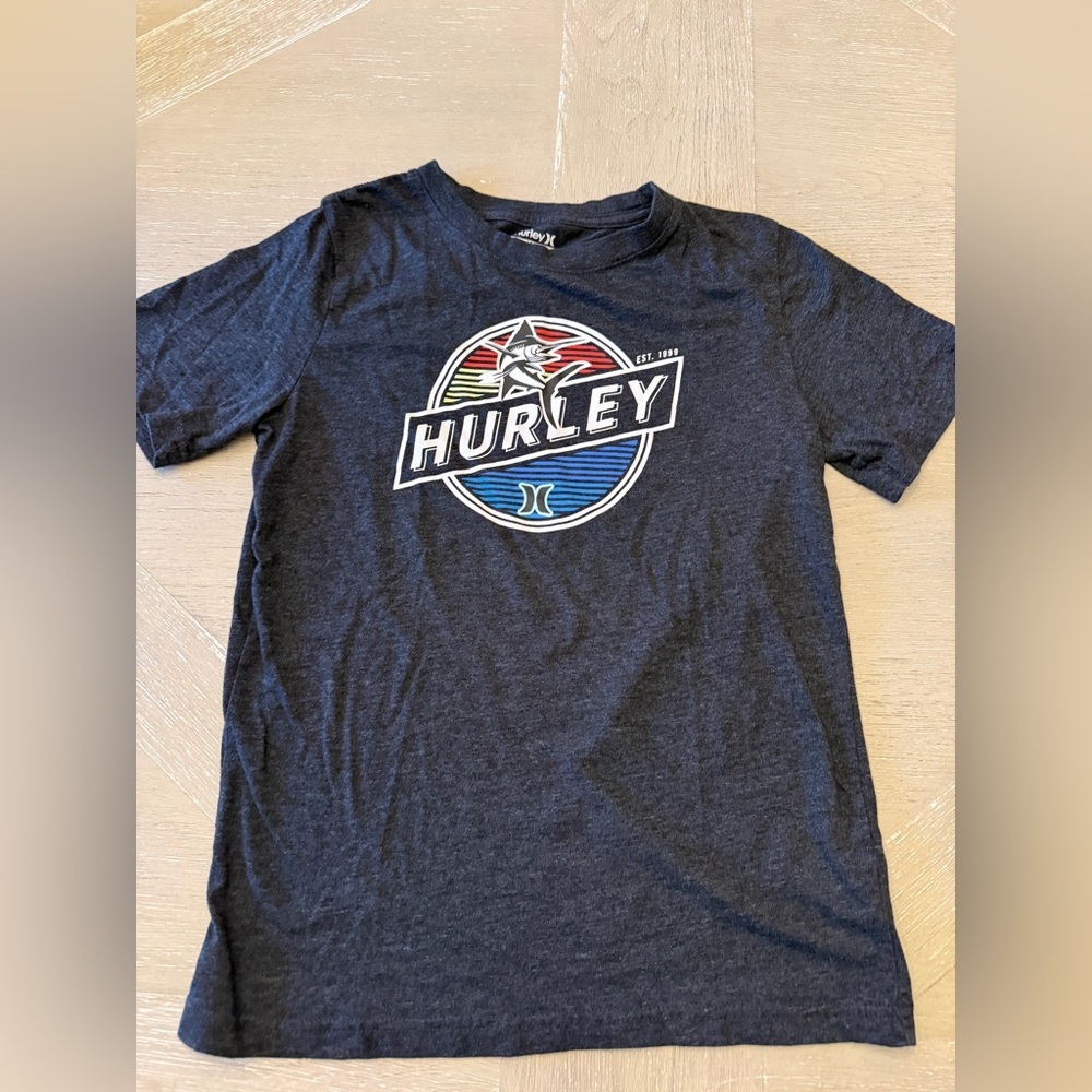 Hurley Navy Tee with Multicolor Logo